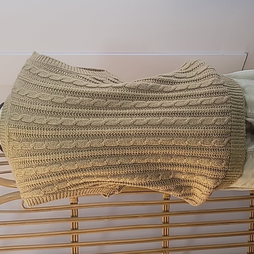 ALFRED DUNNER tan beige sweater vest L Grandpa Core vintage preppy collegiate - Picture 7 of 16